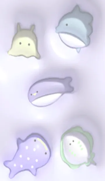 [LINE着せ替え] purple♡ぷっくり海の生き物05_1の画像1