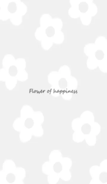 [LINE着せ替え] Gray♡シンプルな白い花01_1の画像1