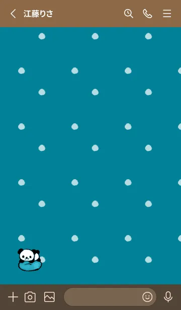 [LINE着せ替え] Panda colorful - turquoise 02の画像2