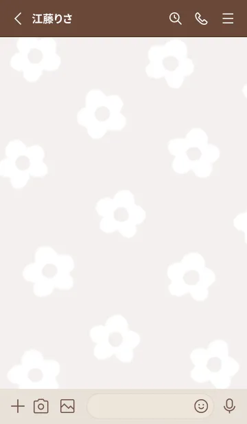[LINE着せ替え] brown♡シンプルな白い花03_1の画像2