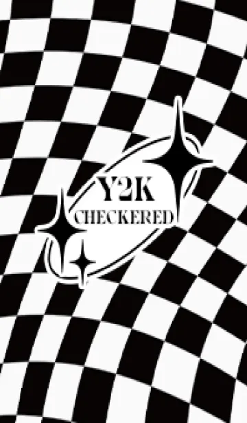 [LINE着せ替え] ✦ Y2K CHECKERED ✦ 01 BLACK ✦の画像1