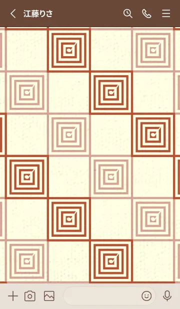 [LINE着せ替え] 和音 市松模様 音符  煉瓦色の画像2