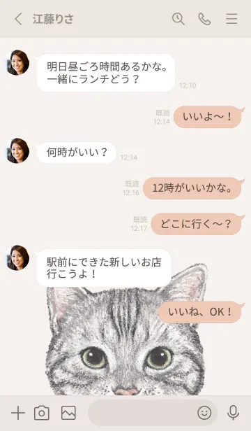 [LINE着せ替え] ICON CAT - アメショ - BEIGE/01の画像3