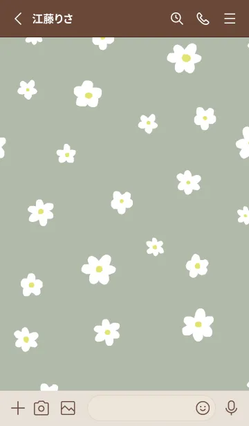 [LINE着せ替え] flower pattern / greenbeigeの画像2