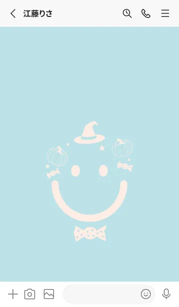 [LINE着せ替え] スマイル＆ハロウィン 水色の画像2