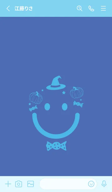 [LINE着せ替え] スマイル＆ハロウィン 群青色の画像2