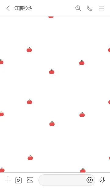 [LINE着せ替え] リンゴ柄とホワイト。の画像2