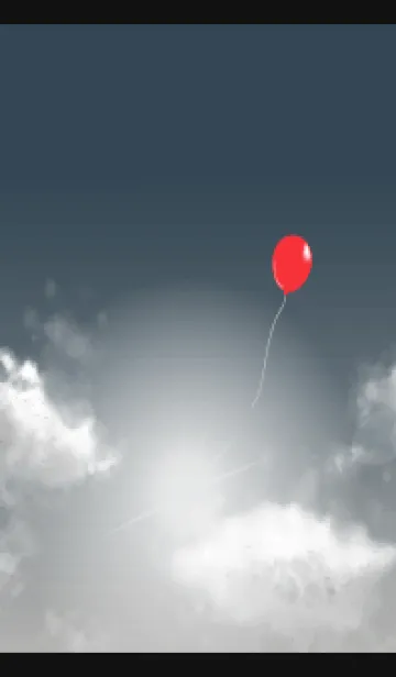 [LINE着せ替え] 曇り空と赤い風船 黒色の画像1