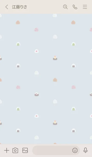 [LINE着せ替え] ちいさなおにぎり. ブルーグレーの画像2