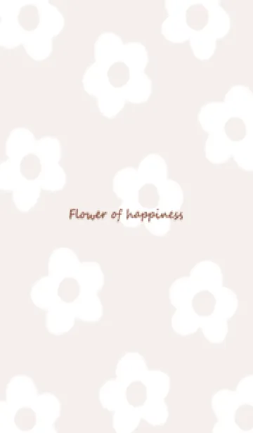 [LINE着せ替え] pinkbrown♡シンプルな白い花08_1の画像1