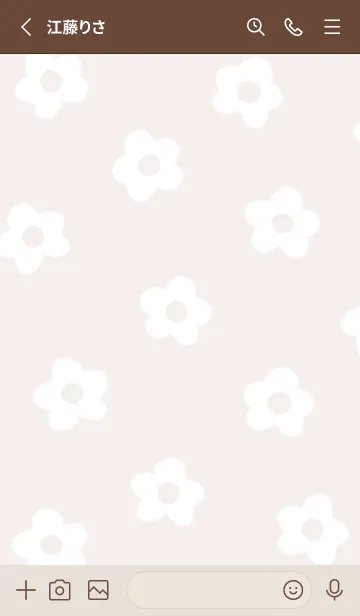 [LINE着せ替え] pinkbrown♡シンプルな白い花08_1の画像2