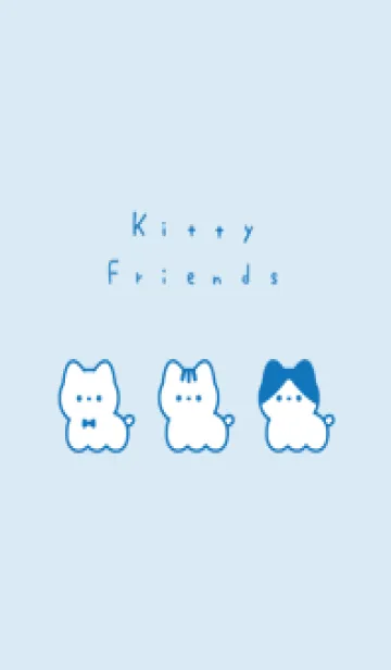 [LINE着せ替え] Kitty Friends /aqua blue.の画像1