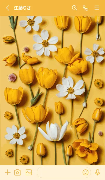 [LINE着せ替え] かわいいパステルカラーのお花たち3の画像2