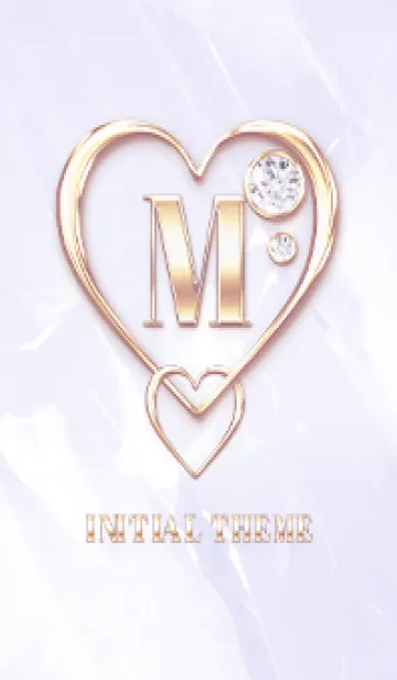 [LINE着せ替え] 【 M 】 Heart Charm & Initial - Purple 1の画像1