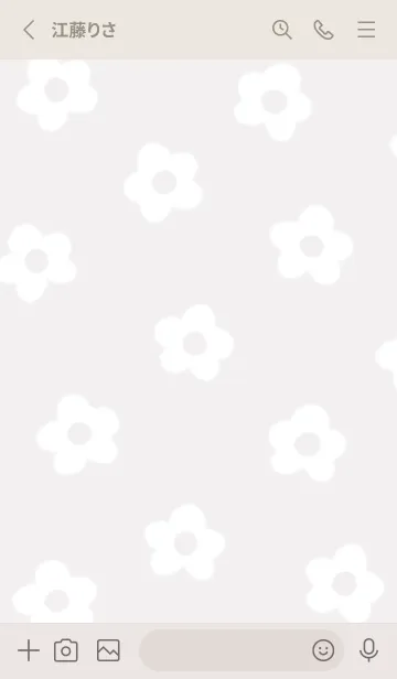 [LINE着せ替え] Greige♡シンプルな白い花02_1の画像2