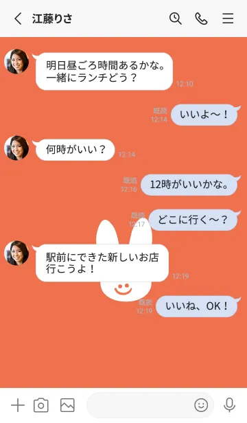 [LINE着せ替え] ホワイト ラビット .13の画像3