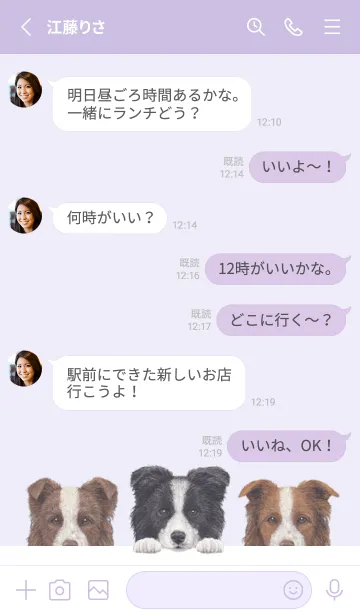 [LINE着せ替え] ワンワン！ -ボーダーコリー- 藤 むらさきの画像3