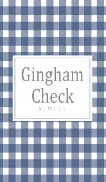[LINE着せ替え] Gingham Check Navy - SIMPLE 25の画像1