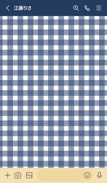 [LINE着せ替え] Gingham Check Navy - SIMPLE 25の画像2