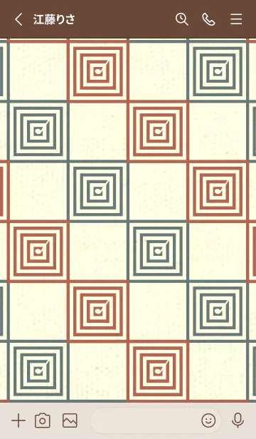 [LINE着せ替え] 和音 市松模様 音符  キャメルの画像2