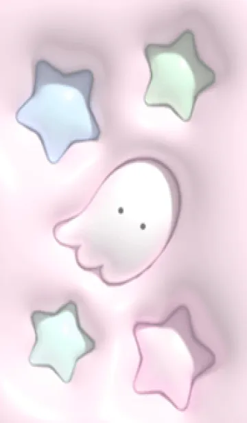 [LINE着せ替え] pink☆ぷっくりオバケ09_1の画像1