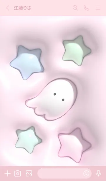 [LINE着せ替え] pink☆ぷっくりオバケ09_1の画像2