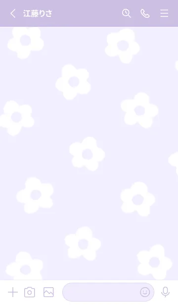[LINE着せ替え] purple♡シンプルな白い花12_1の画像2