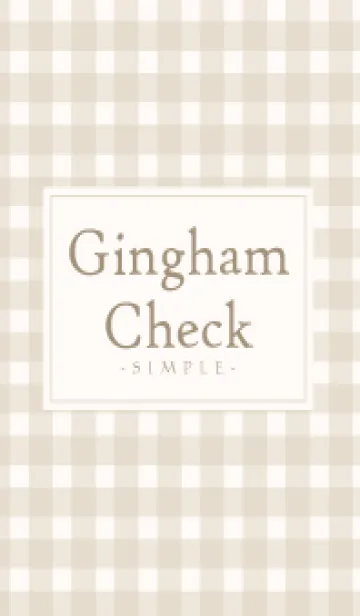 [LINE着せ替え] Gingham Check Natural Beige - SIMPLE 25の画像1