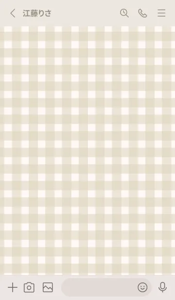 [LINE着せ替え] Gingham Check Natural Beige - SIMPLE 25の画像2