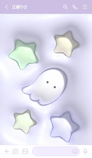 [LINE着せ替え] purple☆ぷっくりオバケ07_1の画像2