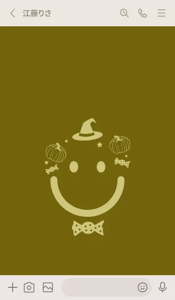 [LINE着せ替え] スマイル＆ハロウィン オリーブの画像2