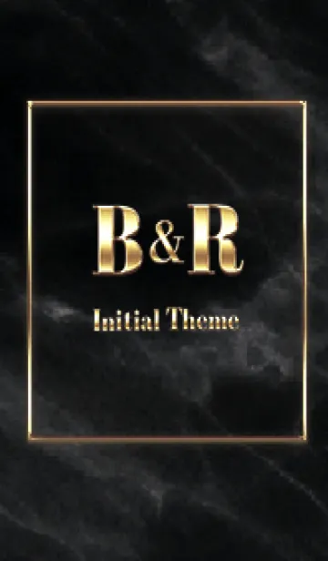 [LINE着せ替え] 【 B&R 】Initial Theme Gold - ブラックの画像1