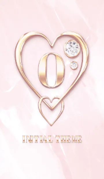 [LINE着せ替え] 【 O 】 Heart Charm & Initial - PBの画像1