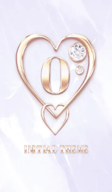 [LINE着せ替え] 【 O 】 Heart Charm & Initial - Purple 1の画像1