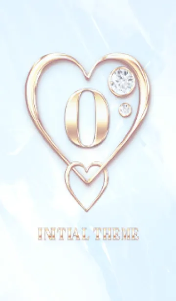 [LINE着せ替え] 【 O 】 Heart Charm & Initial - Blue 1の画像1