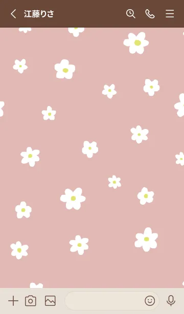 [LINE着せ替え] flower pattern / pinkbeigeの画像2