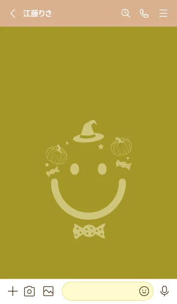 [LINE着せ替え] スマイル＆ハロウィン ペールマスタードの画像2