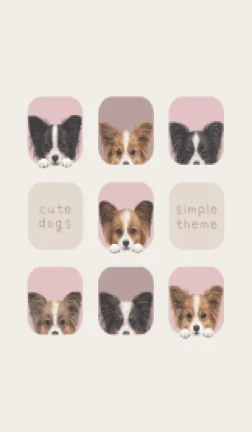 [LINE着せ替え] DOGS - パピヨン - ピンクグレーの画像1
