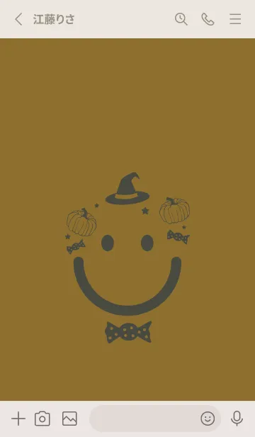 [LINE着せ替え] スマイル＆ハロウィン ゴールデンオーカーの画像2