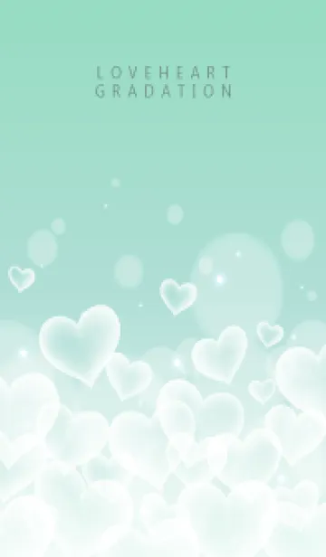 [LINE着せ替え] LOVE HEART GRADATION Emerald&White 13の画像1