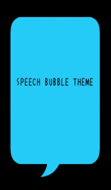 [LINE着せ替え] コミック風カラー吹出/ターコイズブルー/黒の画像1