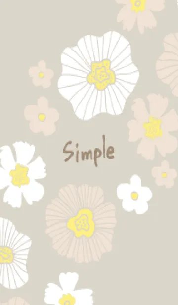 [LINE着せ替え] 白とベージュのお花 斜め25の画像1