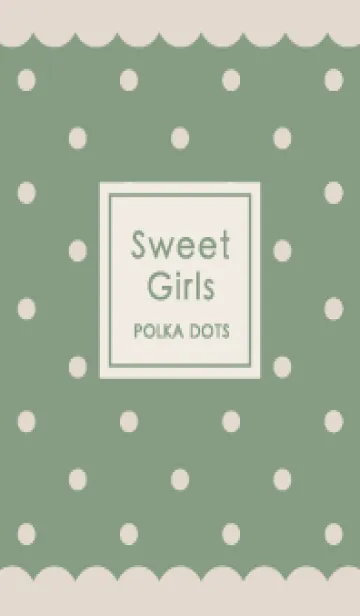 [LINE着せ替え] Sweet Polka Dots♡モスグリーンの画像1