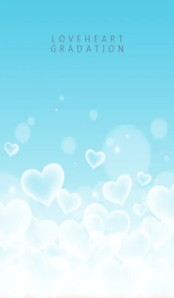 [LINE着せ替え] LOVE HEART GRADATION Blue&White 13の画像1