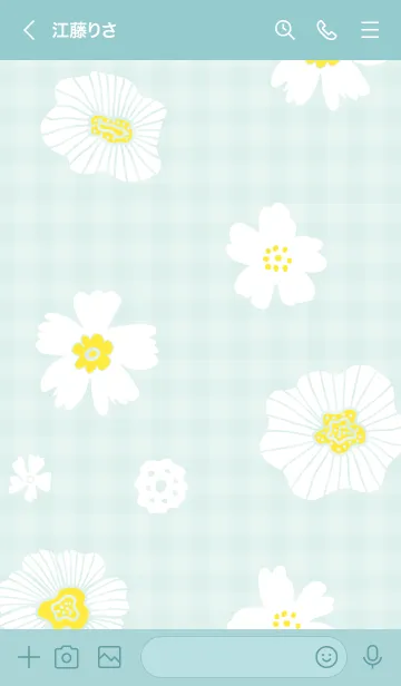 [LINE着せ替え] シンプル2 大人 白い花8の画像2