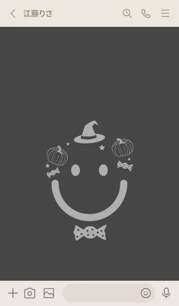 [LINE着せ替え] スマイル＆ハロウィン オリーブ茶の画像2