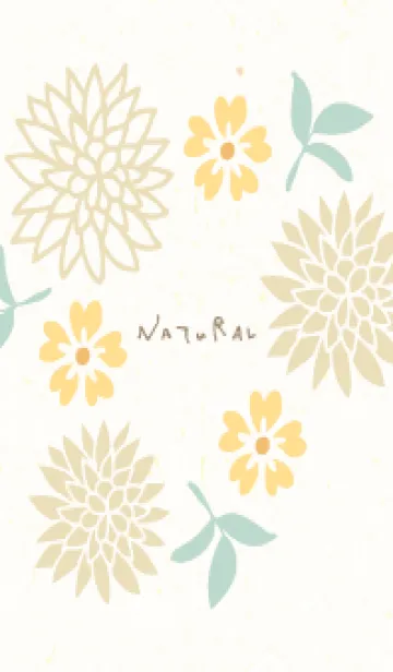 [LINE着せ替え] 2種の花と葉4の画像1