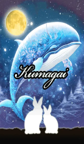 [LINE着せ替え] くまがい★白うさぎが眺める空飛ぶクジラの画像1