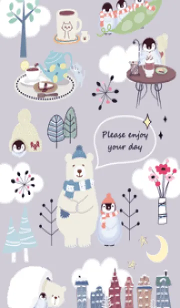 [LINE着せ替え] violet♡北欧シロクマ04_1の画像1