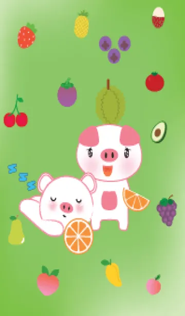 [LINE着せ替え] Simple fruit pig theme (JP)の画像1